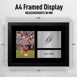HWC Trading FR A4 Joao Felix Atletico Madrid Gifts Printed Signed Autograph Picture for Football Fans and Supporters - A4 Framed