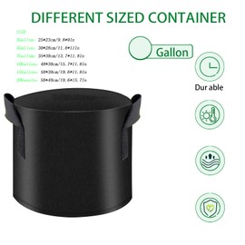 vinmoso 10 Pack Grow Bags 3 Gallon Heavy Duty Thickened Non-Woven Grow Bag with Handles Plant Grow Bags Planting Bags Plant Bags