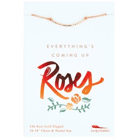 Lucky Feather "Coming Up Roses 14k Rose Gold Dipped Necklace