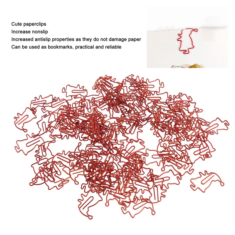 100pcs Santa Paper Clips Slip Resistance Cartoon Cute Lightweight Paperclips