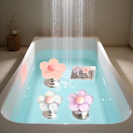 3 Pcs Multicolour Cute Flower Shaped Toilet Buttons,Toilet Push Tank Buttonss, Flower Shape Toilet Press, Toilet Flush Button Pusher Tool,Portable Accessory Handle Toilet Press Tool for Home