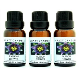 Crazy Candles Passion Flower 3 Bottles 1/2 FL Oz Each (15ml) Premium Grade Scented Fragrance Oil (Sweet Fruity Floral Aroma)