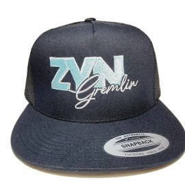 Flat Bill Gremlin Direct Embroidered Mesh Adjustable Flat Bill Trucker Hat Cap