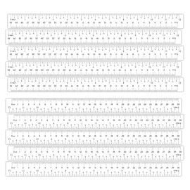Removable Stickers - 12" Rulers for School, White Rulers with Inches, Centimeters and Millimeters (10 Pack)