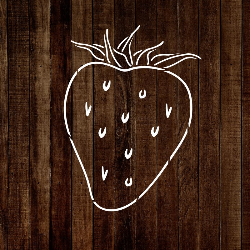 MAGJUCHE Strawberry Stencil 6 Inches, Reusable Fruit Stencil for Painting