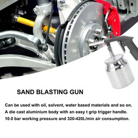 Air Undercoating Spray Gun,Sandblaster Gun Kit with 750CC Aluminium Pot,Car Undercoating Gun Underbody ing Chassis,Apply Sprayable Truck Bed Liner Coating,Rubberized Undercoat,