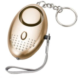 140DB Security Alarms Keychain with LED Light, Portable Defence Alarm, Self-Protection Loud Alarm, Panic Alarm for Men, Women, Children, and Elders (Gold)