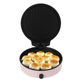 Electric Pancake Maker, 1400W Countertop Pizza Maker, 12.6in Griddle Grill, 32-482°F Temp Control, 3 Cooking Modes, Pizza Oven for Home & Parties (Pink)