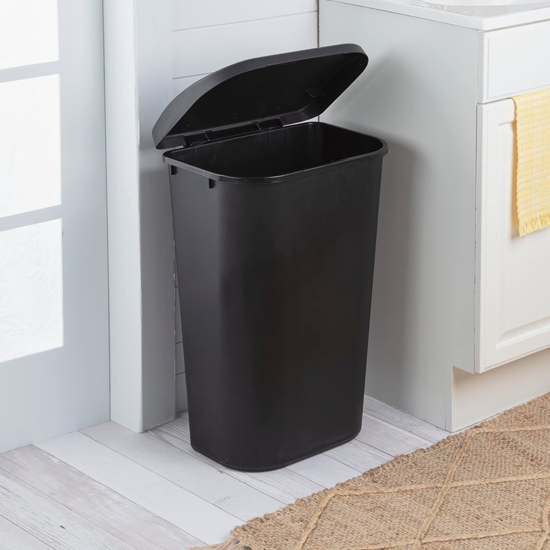 Sterilite 11.3 Gallon Lift Top Wastebasket with Lid, Large Trash