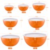 LKTDYMEG Orange Mixing Bowls with Lids Set of 7, Stainless