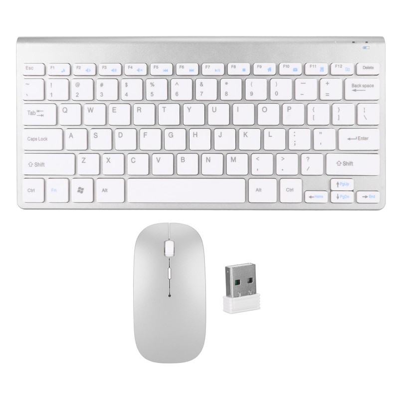 Smart Wireless Keyboard Mouse Kit Silent LED Indicator Waterproof Power