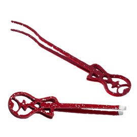 NOLITOY 2pcs Eyelashes Extension Tweezers: Guitar Shaped False Eyelash Applicator Tool Remover Clip For False Lash Application Facial Hair Removal Travel Makeup Essentials