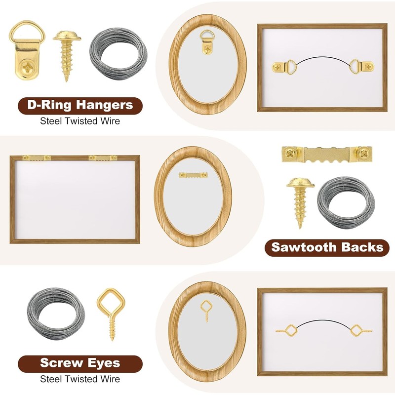 260pcs Picture Hanging Kit, Picture Hanger Assortment, Heavy Duty Frame