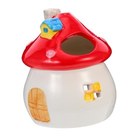 Generic Mushroom Shaped Ceramic Hamster House Durable Pet Nest for Hamsters and Chinchillas Indoor Sleeping Hideout Comfortable Animal Shelter