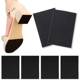 CHASO Shoe Sole Repair Rubber Sheets, Leather Shoes, Pumps, Heels, Anti-Slip, Soles, Shoe Removal, Black, 6 Pieces