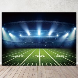 7x5ft Football Stadium Photography Backdrop with Bowl Night Spotlight for Party Decoration Football Field Backdrop Photo Booth Props