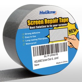 Holikme Window Screen Repair Tape, Door Window Fly Lanai Screen Repair kit Patch Tape Strong Adhesive Long Lasting Fiberglass Covering Wire Mesh Repair Tape Seal for Repair Holes Tears 2"W×80"L, Grey