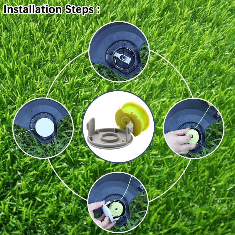Homhelar AC80RL3 String Trimmer Replacement Spool Line Fits for Ryobi