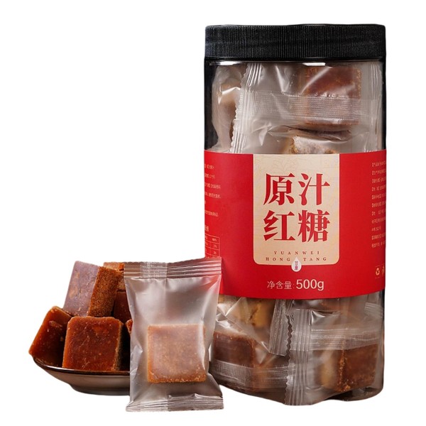 Chinese Sugarcane Brown Sugar Cubes 17.6oz/500g,Handmade Yunnan Pure Sugarcane Juice