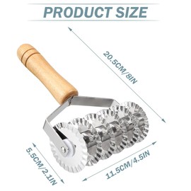 DOERDO Stainless Steel Noodle Lattice Pastry Crust Roller Cutter Pasta Spaghetti Maker Lattice Dough Cutter for Fishnet Crust, 8x4.5 Inch