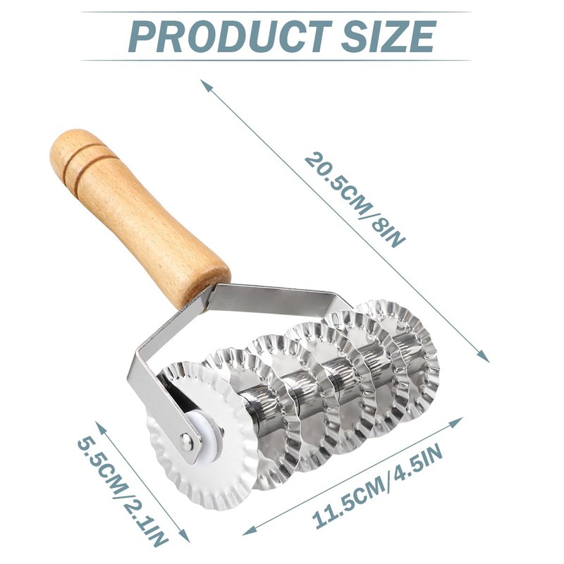 DOERDO Stainless Steel Noodle Lattice Pastry Crust Roller Cutter Pasta