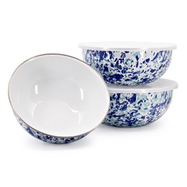 Golden Rabbit Enamelware - Set of 3 - Mixing Bowls (Ocean)