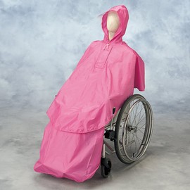 Angel Wheelchair Raincoat, Care Rain, Separate Type, Top and Bottom Set, Purple