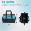 DURATECH 13-Inch Small Tool Bag with 9 Pockets Wide Open