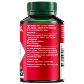 Nature's Own Magnesium Chelate 500mg Capsules 180-Relieves Muscle Cramps & Mild Muscle Spasms, Reduces Muscle Tiredness When Dietary Intake Is Inadequate-Aids Calcium Metabolism & Supports Bone Health