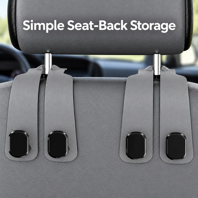 Car Headrest Hooks for Bags and Everyday Storage – Easy-Install