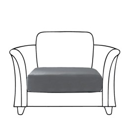 HOOBUY Waterproof PU Leather Couch Cushion Cover 1pc Outdoor Stretch Sofa Slipcovers Furniture Protector with Elastic Suitable for Armchair, Loveseat,3&4 Seat (1, Grey)