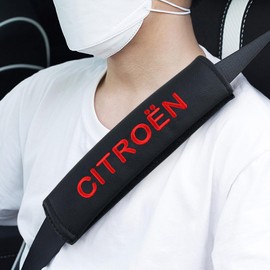 2pcs Car Universal Seat Belt PU Belt Pads Compatible with Berlingo / C-Elysée / C1 / C3 / C4 / C5 / DS3 / Jumper / Jumpy / Spacetourer Car SUV Truck Interior Accessories