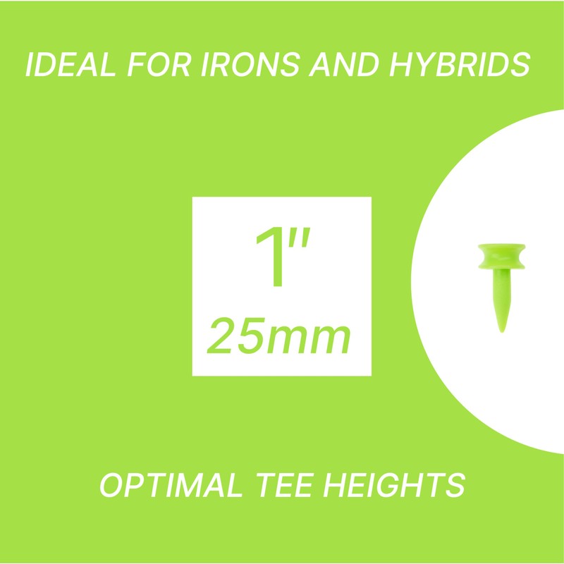 ECADDIE White 51mm Plastic Castle Graduated Golf Tees (25 Pack)