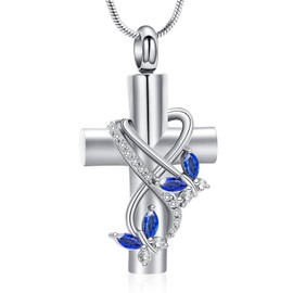 Cremation Jewelry For Ashes Pendant Necklaces - Butterfly Cross Urn Necklace for Ashes Men Women Cremation Jewelry Ashes Pendant for Human Memorial Ash Jewelry
