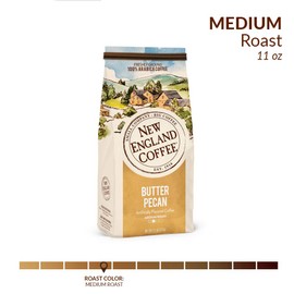 New England Coffee Butter Pecan Medium Roast Ground Coffee, 11oz Bag (Pack of 1)