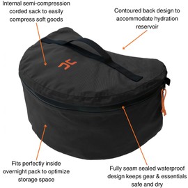 Hillsound PackStack Stuff Semi-Compression Storage Cubes, Waterproof Packing Cubes, Backpacking & Camping Space-Saving Modular Pack Organizers (Black, Fits 40L+ Backpack)