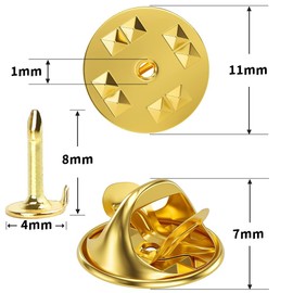 SANJAOYEE Lapel Pin Clasp Lapel Pin Batch Diameter 11mm Silver Butterfly Clutch Set of 50