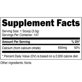 Nutricost Pure Calcium Citrate Powder (500 Grams) (Unflavored) - No Fillers, Gluten Free (1.1lbs)