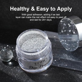 EODCI Dipping Powder 28 g, Black Sequins Glitter Dipping Powder for Nail Art Starter, Dip Powder Manicure DIY Home Salon Long Lasting Winter Dip Nail Powder Design, No Nail Lamp Required