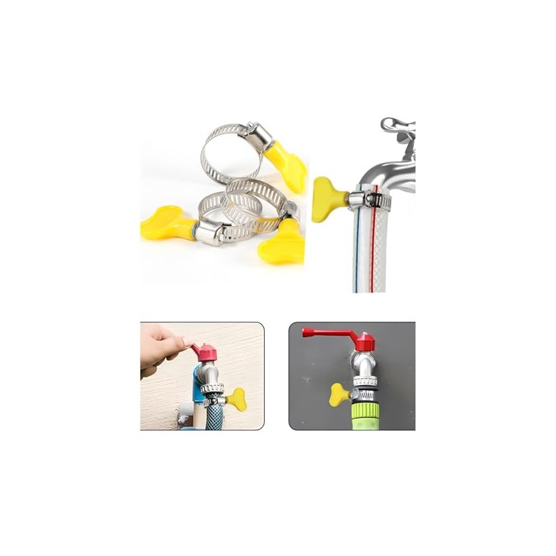 8 Sizes Adjustable Hose Clips Stainless Steel Hose Clamps Clip