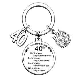 40th Birthday Ideas, 40th Gifts for Women, 40th Birthday Presents for Women, Birthday Keyring Birthday Gifts, For Mum, Dad, Sister, Brother, Friends(40th)