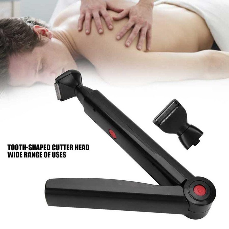Electric Back Hair Shaver Trimmer USB Rechargeable Body Hair Removal