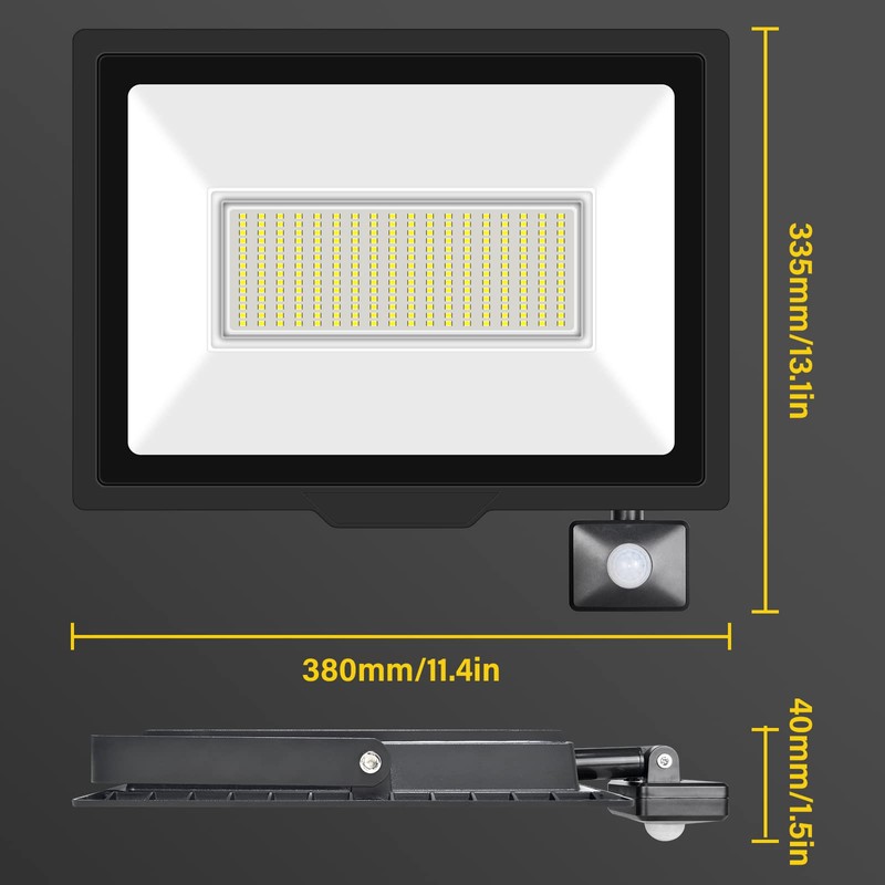 Willpower 200W LED Floodlight with Motion Sensor,20000LM Outdoor Security Lights