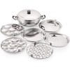 Tabakh Stainless Steel Multi Kadai with Steamer Plate, Mini Idli