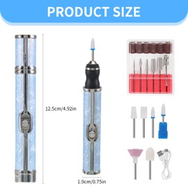 Electric Nail File for Thick Toe Nails, 4 Speeds Electric Nail File for Thick Toe Nails Set, Toe Nail File Electric Nail Tools for Various Nails and Shapes (18 Grinding Heads)