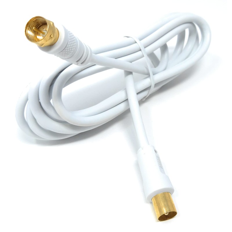 DRUT 2m RF TV Aerial Male to F Type Connector