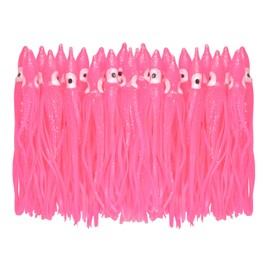 Fishing Squid Skirts Lures Octopus Skirts Trolling Lures Soft Plastic Lures Fishing Tackle Squid Skirts Fishing Bait for Saltwater Bass Salmon Trout (Pink, 2.75in - 30pcs)