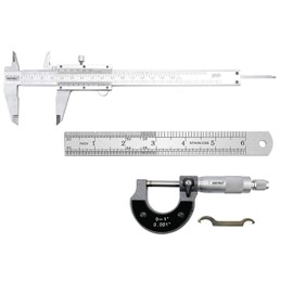 NORTOOLS Vernier - Calibre de metal con micrómetro y regla para mediciones de precisión exterior/interior/profundidad/escalón