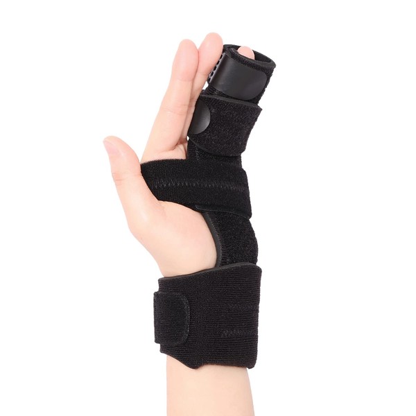 Pinky Finger Splint, Boxer Fracture Splint, 4th & 5th Metacarpal Brace, Hand Splint for Broken Finger, Trigger Finger Brace, Adjustable 2 Finger Brace for Arthritis, Tendonitis, Mallet Finger(XS)