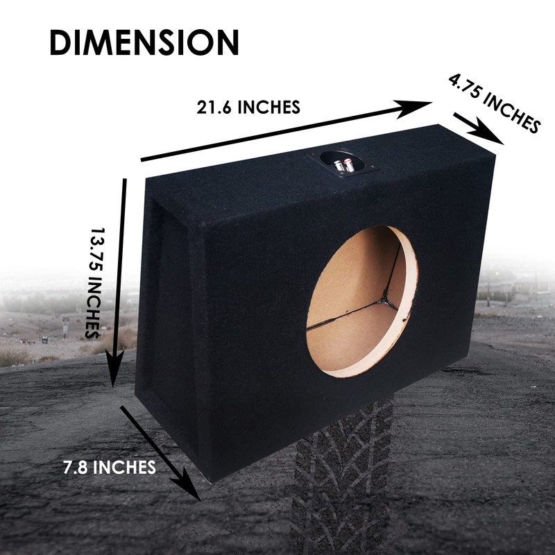 Audiotek CA-10SME 10" inch Single Angle Sealed Hatchback Box Sub